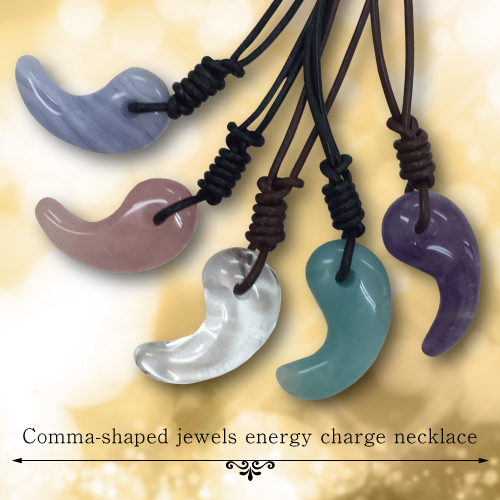 Comma-shaped jewels energy charge necklace